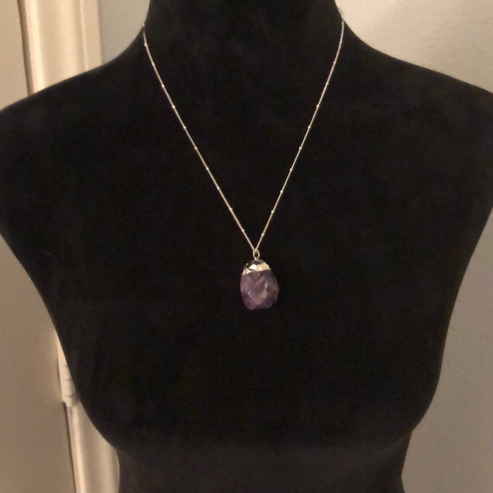 Purple peace amethyst pendant necklace
